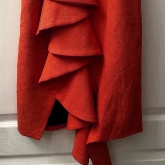 Sold 🎈PatBO Orange Asymmetrical Sheath Dress with Plunge Neckline 6 - Picture 7 of 8